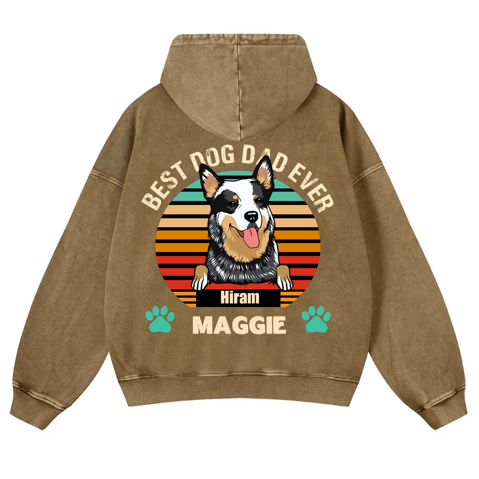 Best Dog Mom and Dad Ever - Personalized Custom Unisex Washed Hoodie