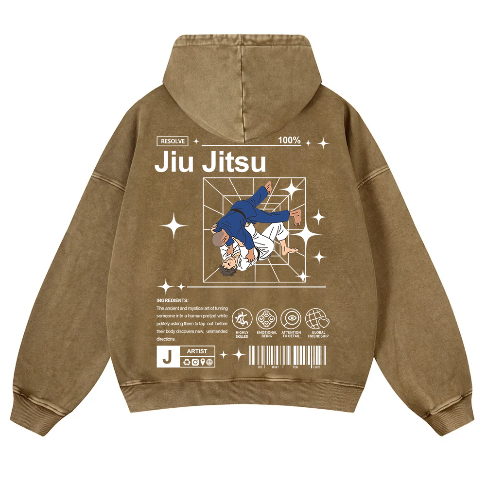 Jiu Jitsu Washed Hoodie wearishow