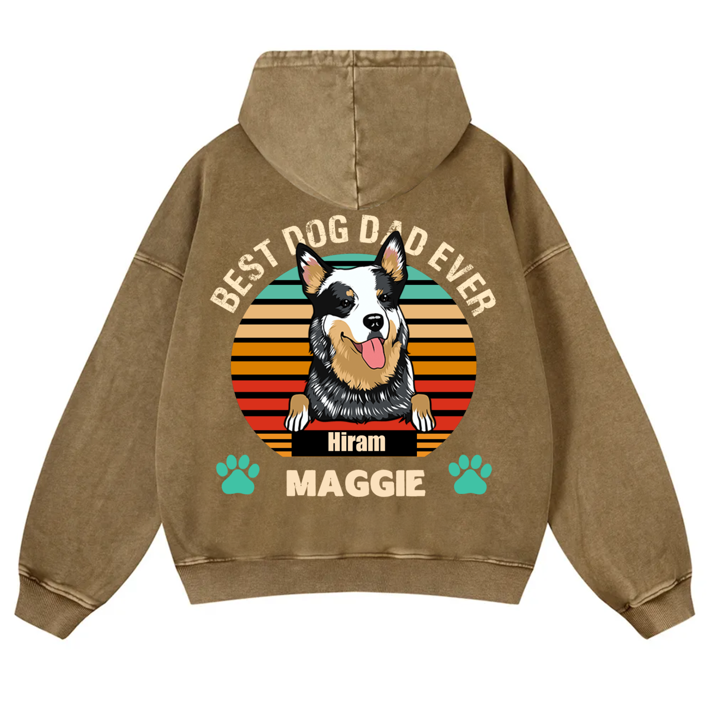 Best Dog Mom and Dad Ever - Personalized Custom Unisex Washed Hoodie