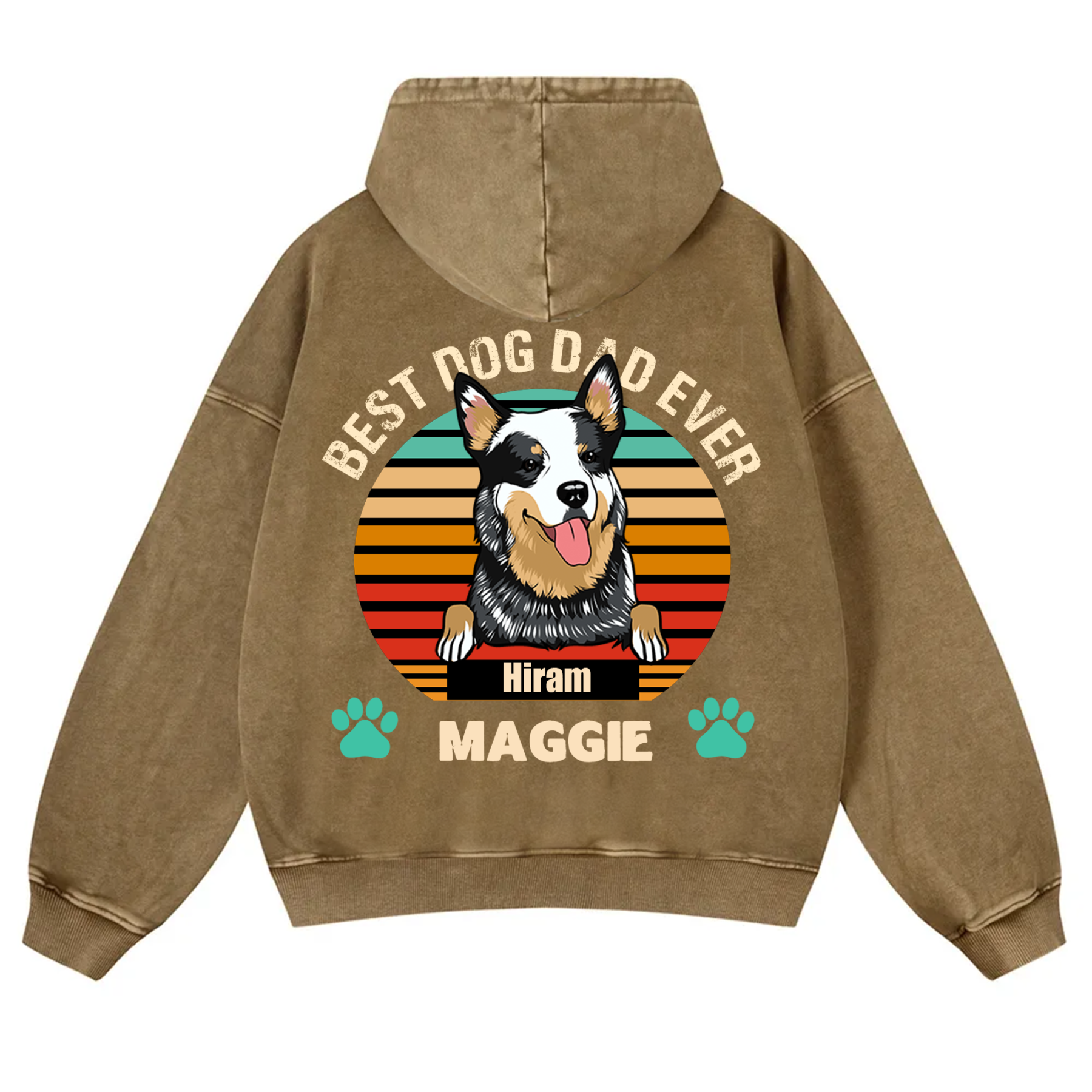 Best Dog Mom and Dad Ever - Personalized Custom Unisex Washed Hoodie
