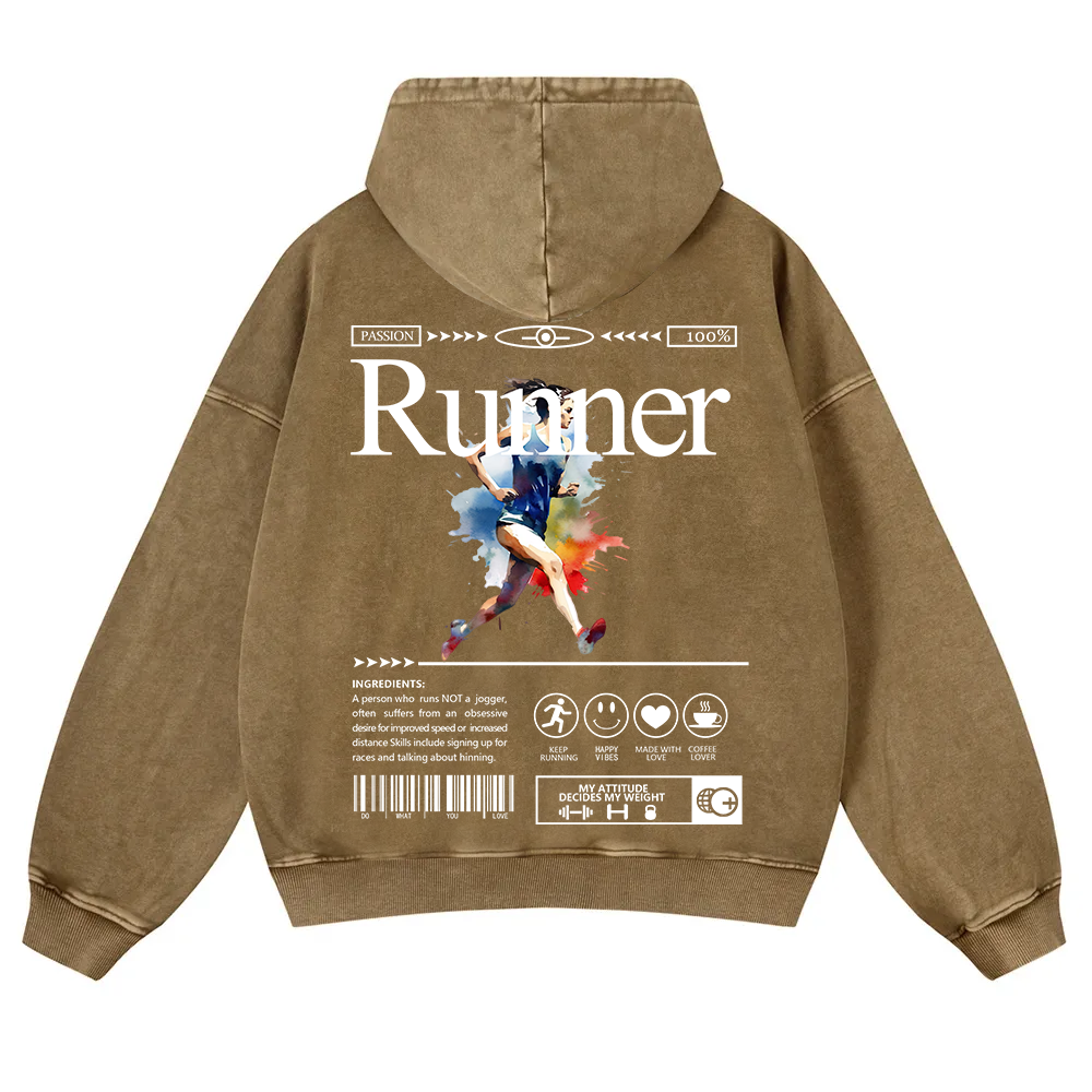 Runner Washed Hoodie wearishow
