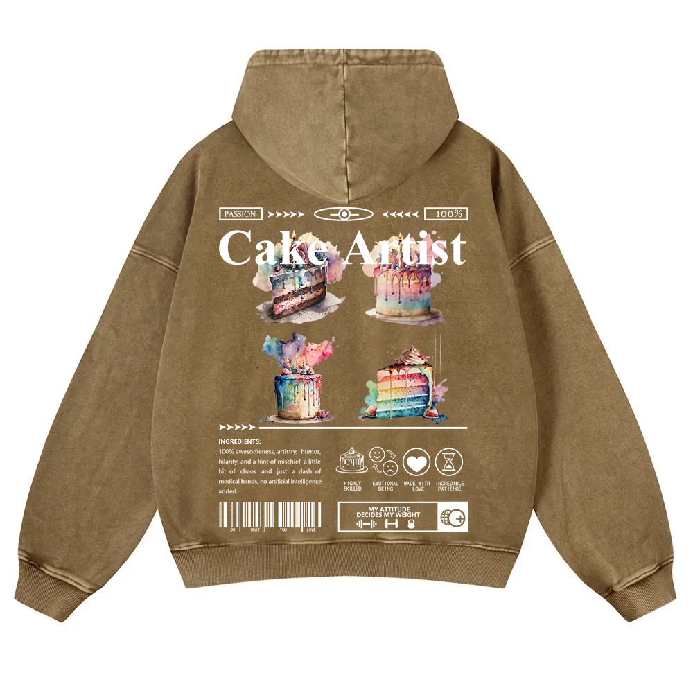 Cake Artist Washed Hoodie wearishow