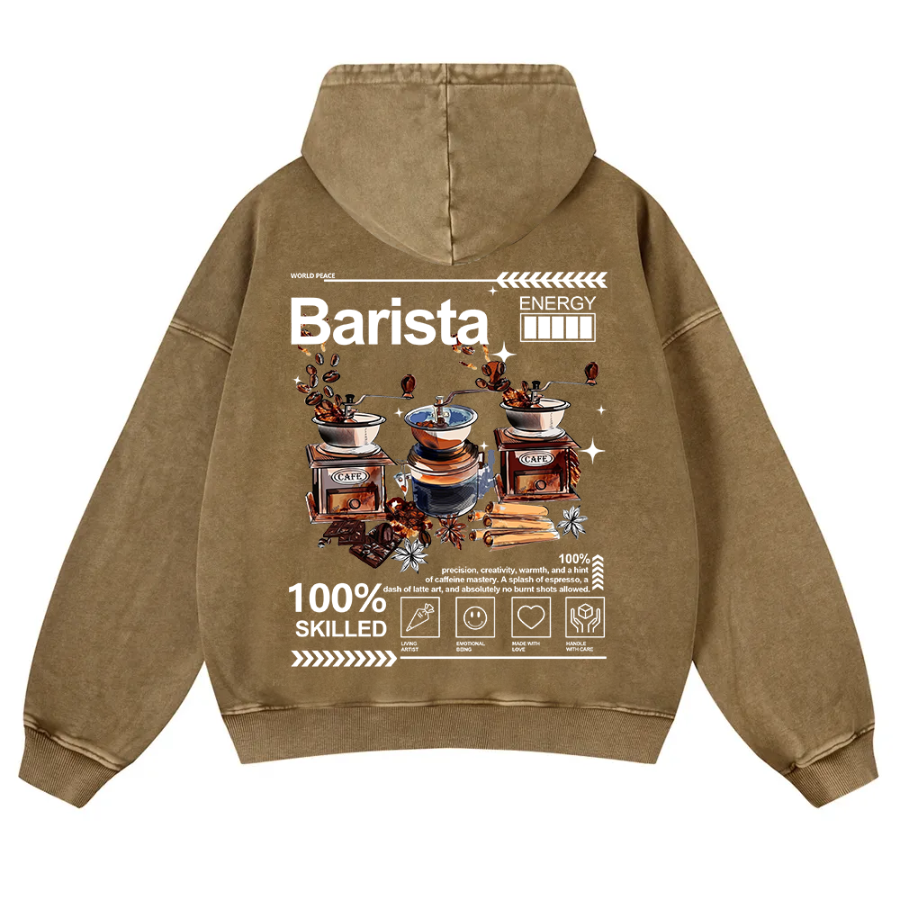 Barista Washed Hoodie wearishow