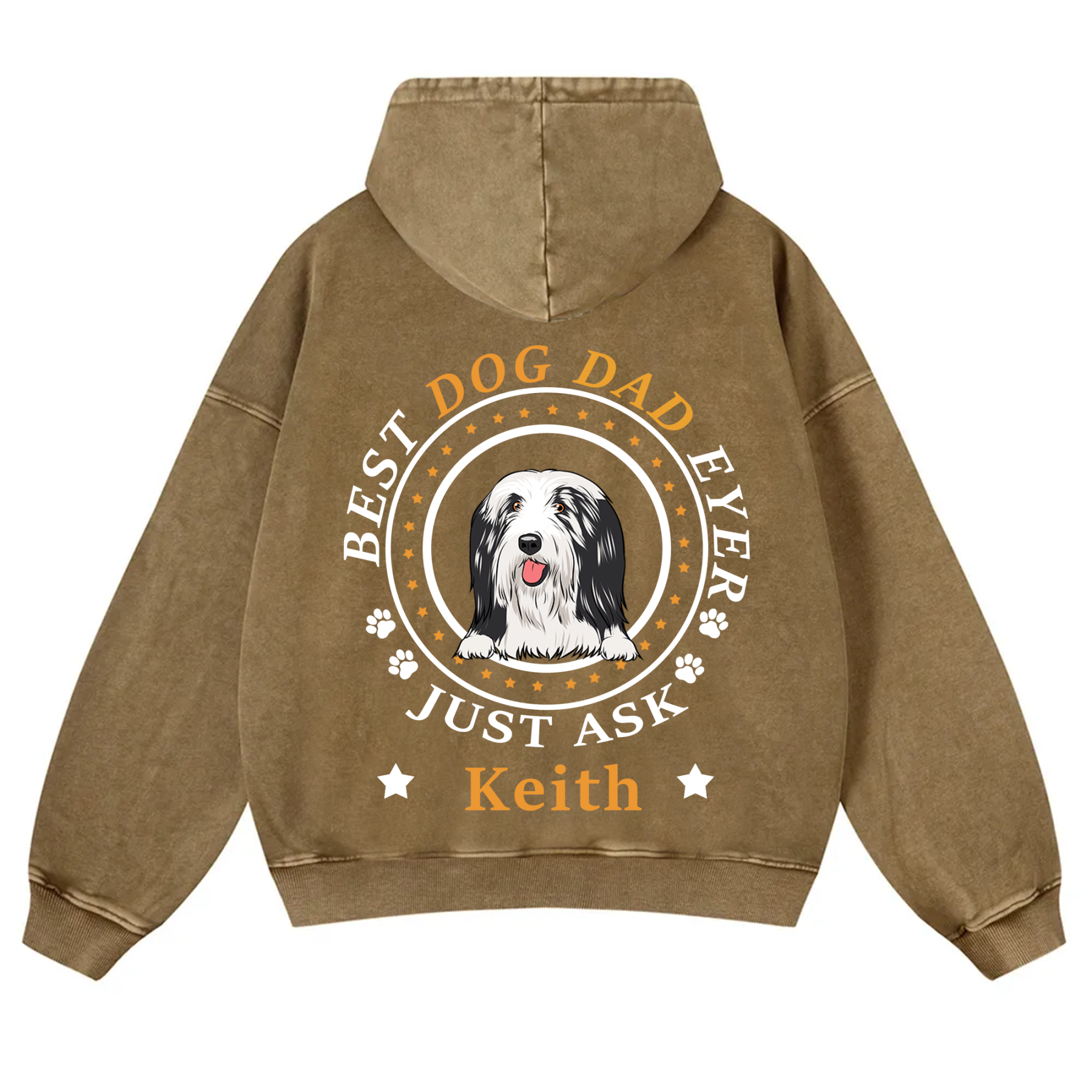 Best Dog Dad/Dog Mum Circle - Personalized Custom Unisex Washed Hoodie