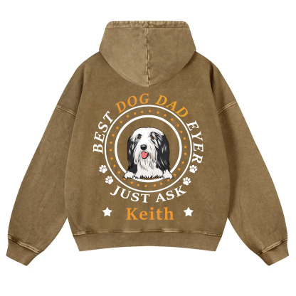 Best Dog Dad/Dog Mum Circle - Personalized Custom Unisex Washed Hoodie