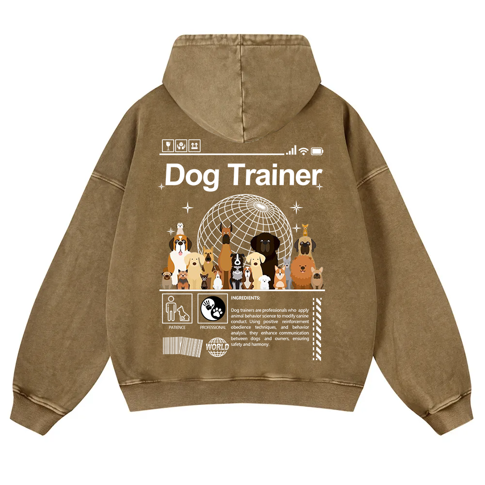 Dog Trainer Washed Hoodie wearishow