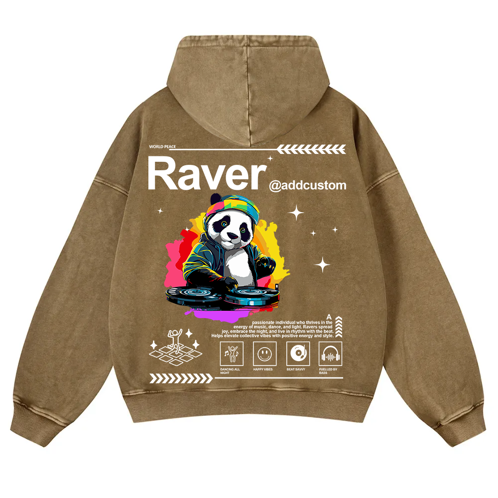 Addcustom Raver Washed Hoodie wearishow