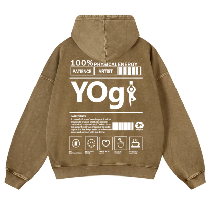 Yogi Solid Color Unisex Washed Hoodie
