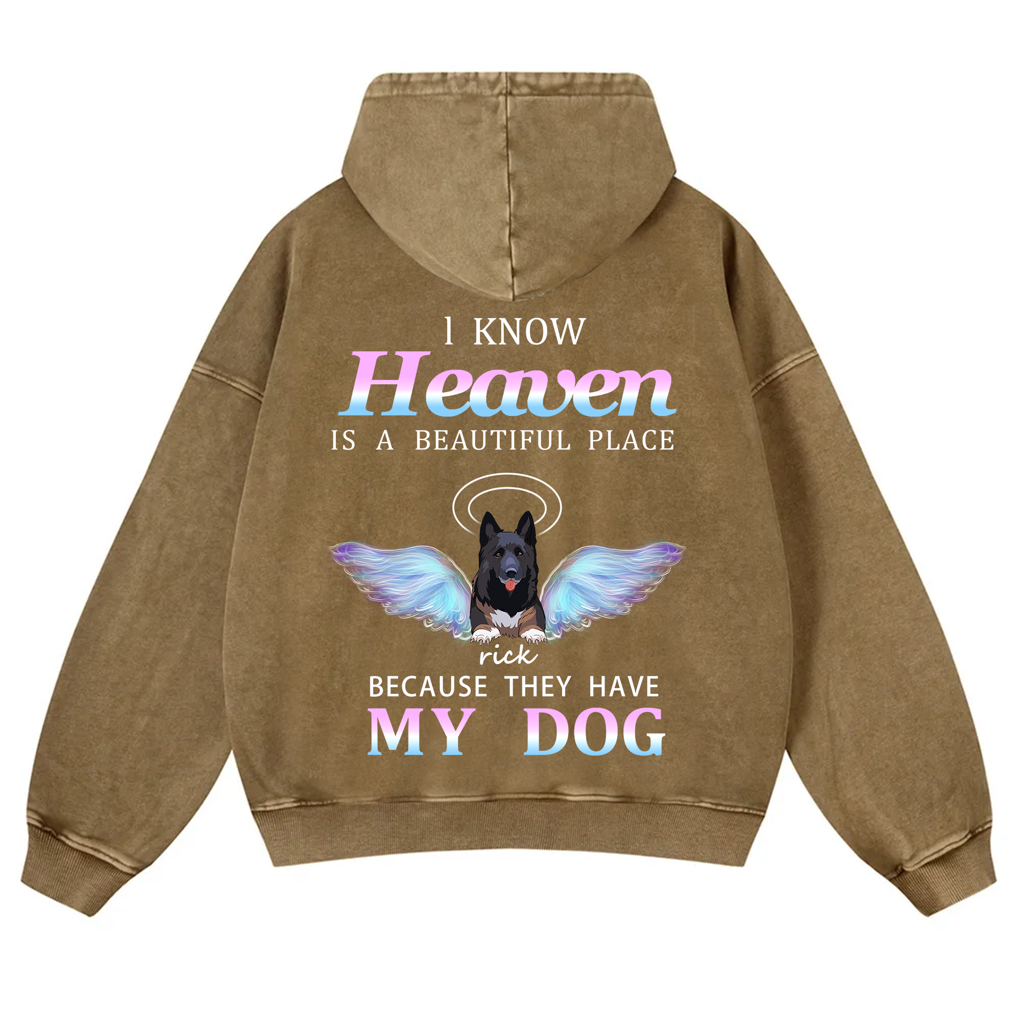 Heaven Is A Beautiful Place - Personalized Custom Unisex Washed Hoodie