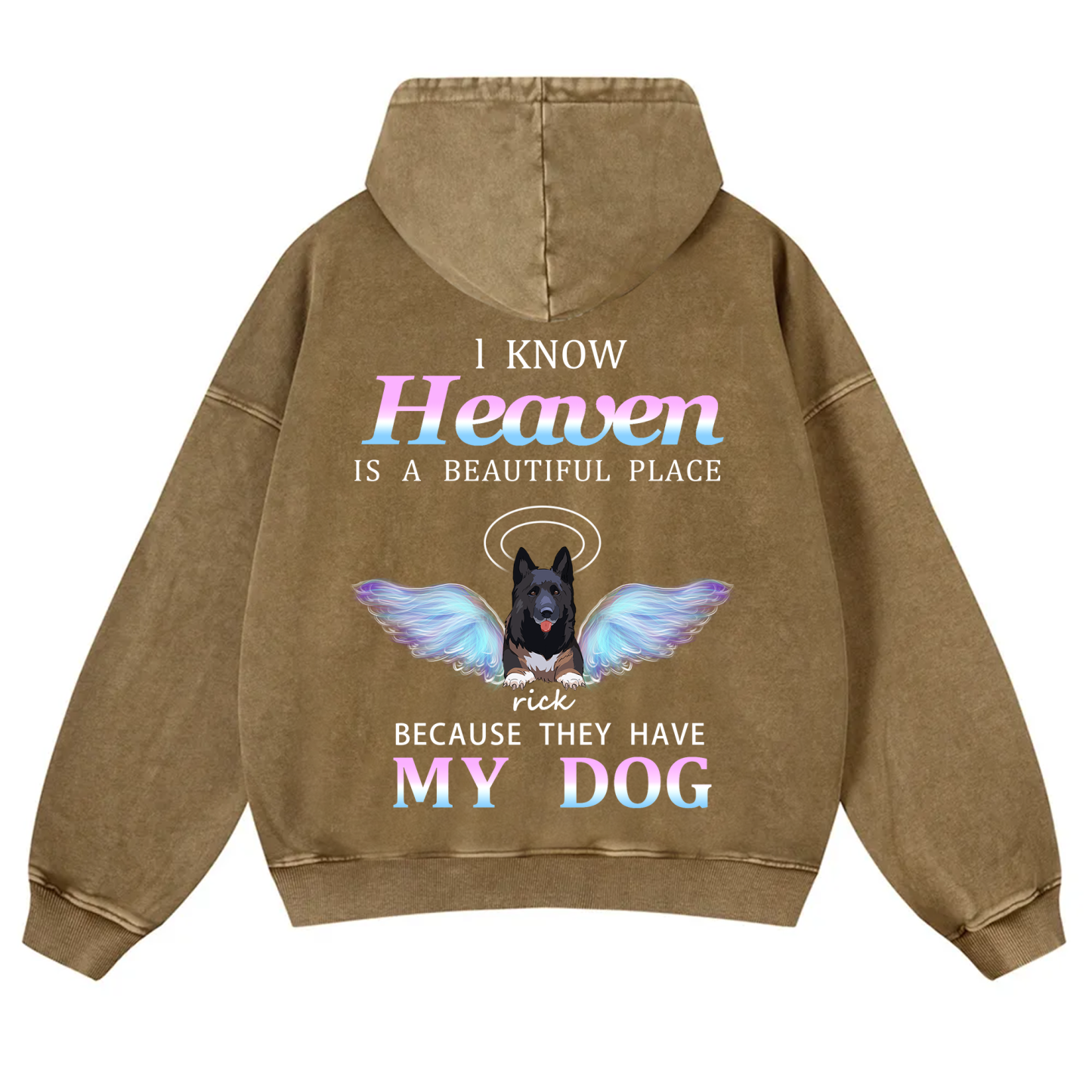 Heaven Is A Beautiful Place - Personalized Custom Unisex Washed Hoodie