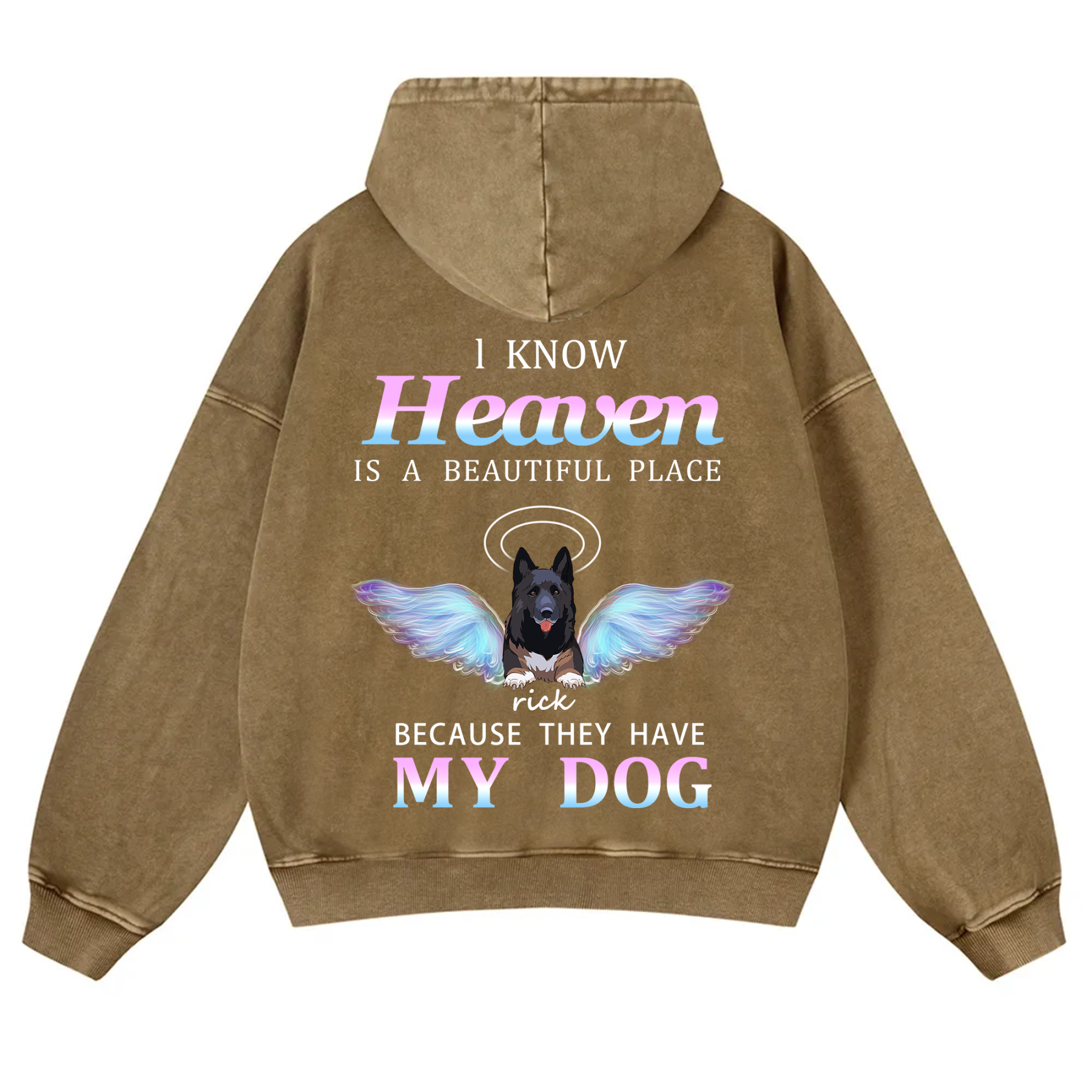 Heaven Is A Beautiful Place - Personalized Custom Unisex Washed Hoodie