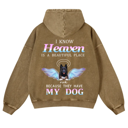 Heaven Is A Beautiful Place - Personalized Custom Unisex Washed Hoodie