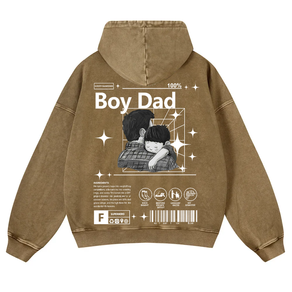 Boy Dad Washed Hoodie wearishow