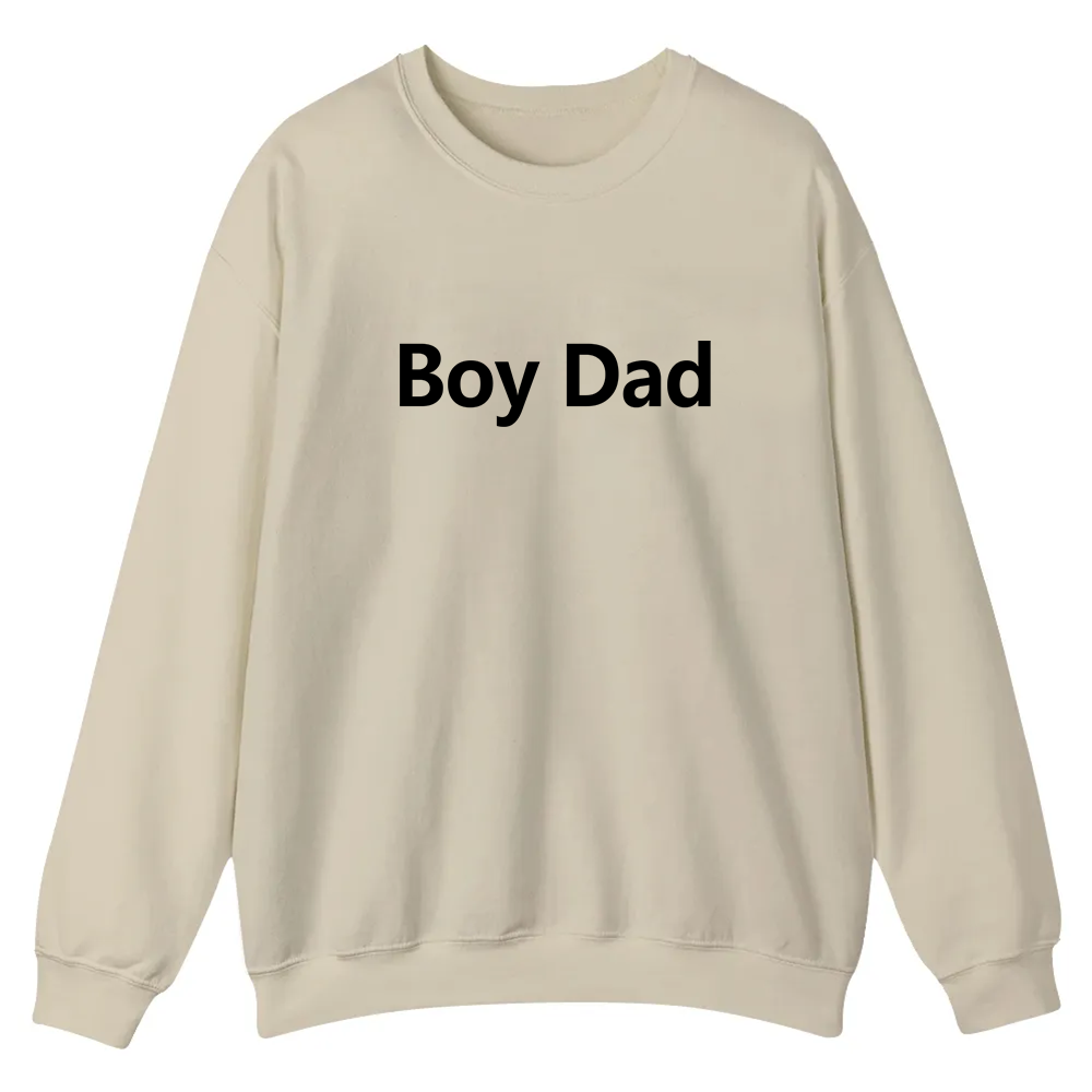 Boy Dad Casual Crewneck Sweatshirt wearishow