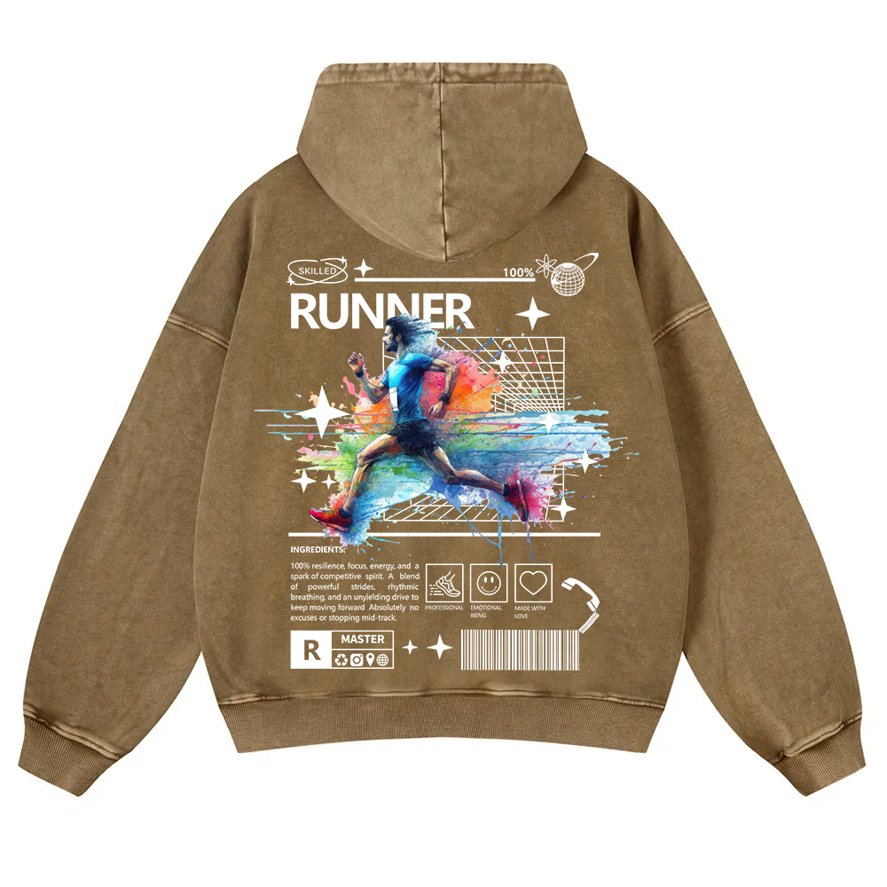 Runner Washed Hoodie wearishow