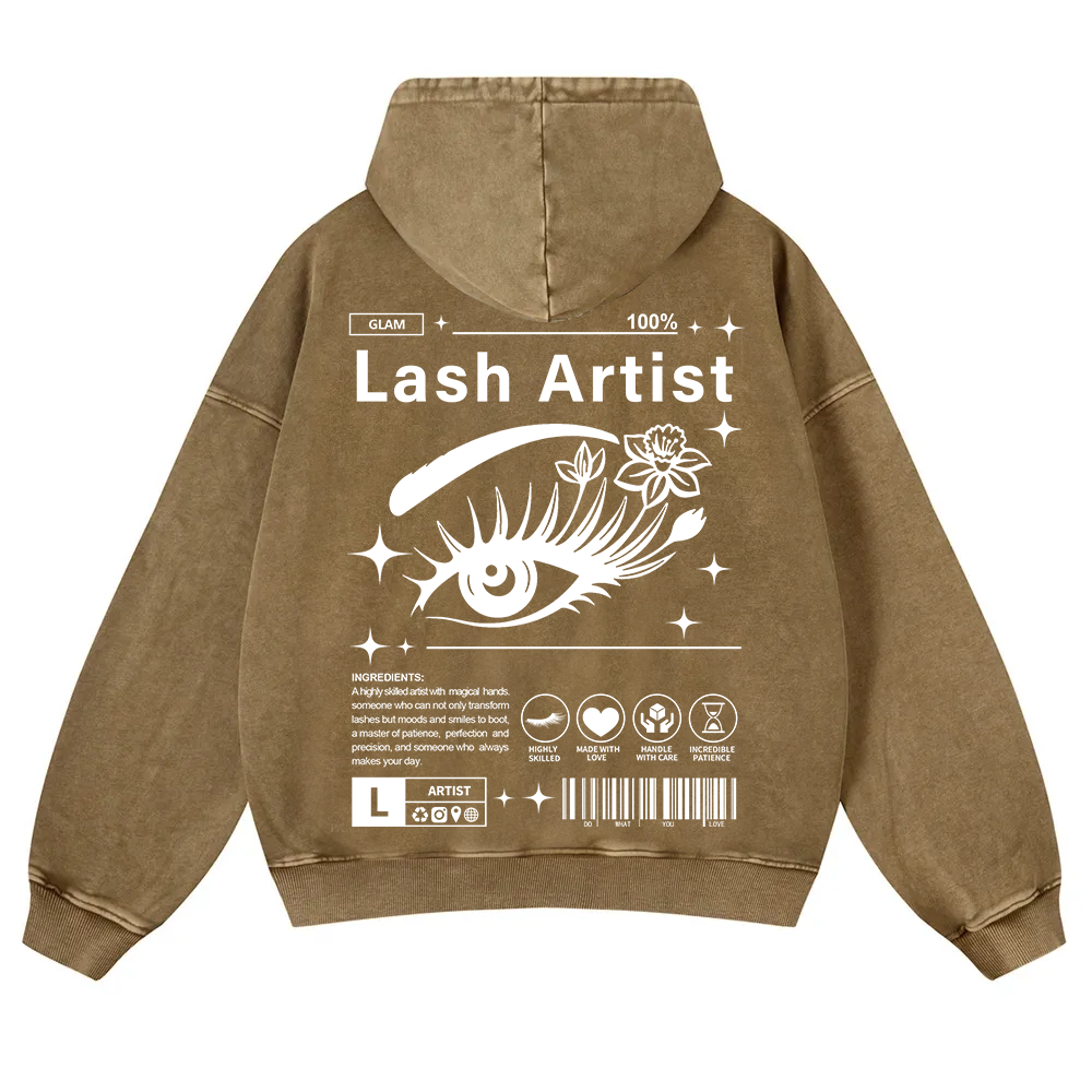 Lash Artist Washed Hoodie wearishow