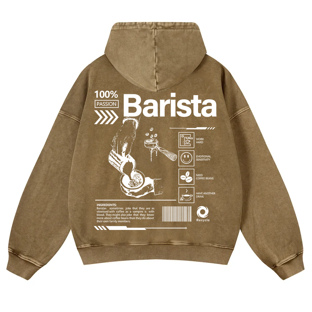 Barista Washed Hoodie wearishow