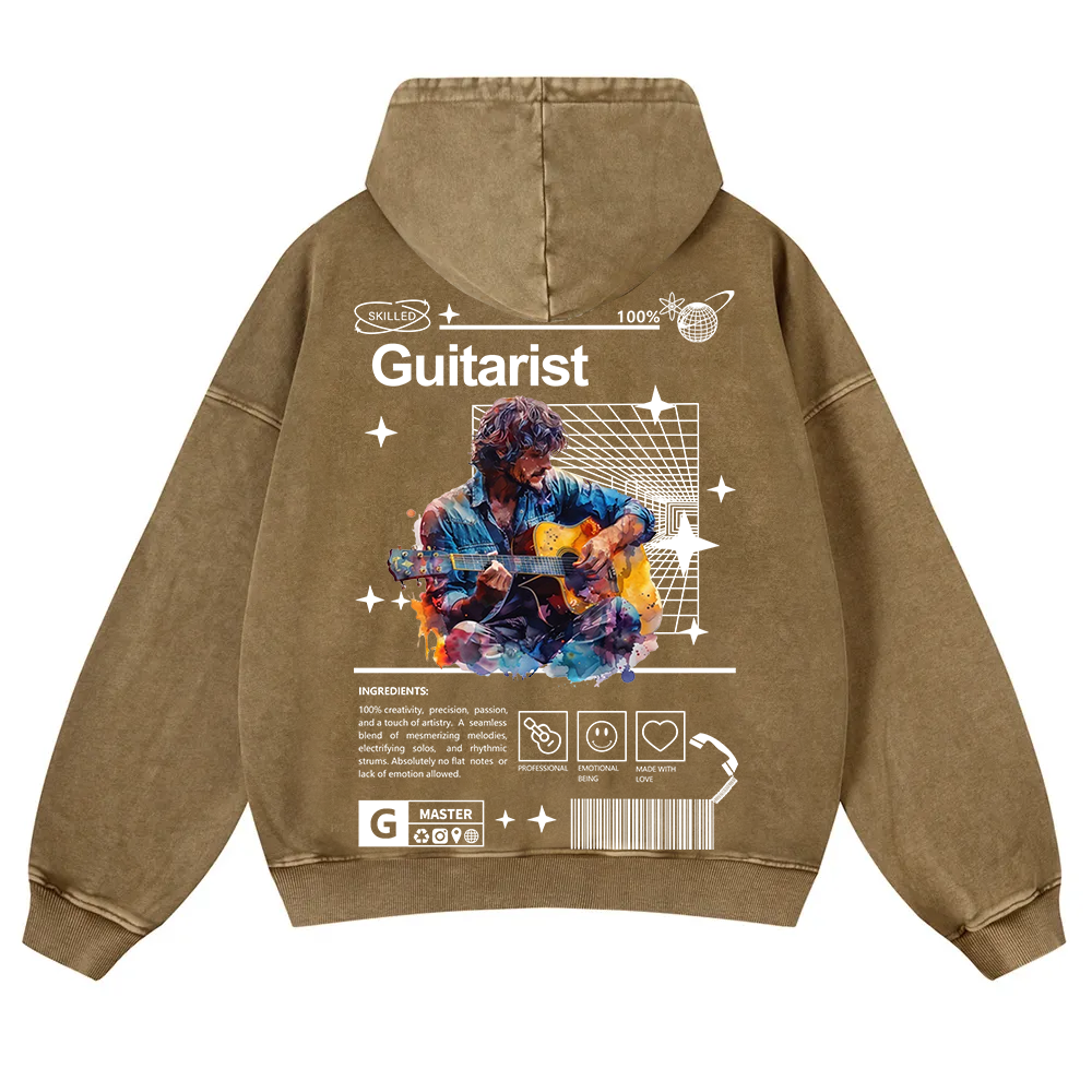 Guitarist Washed Hoodie wearishow