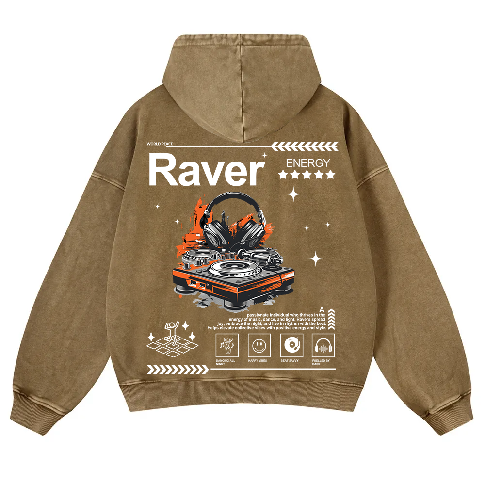 Raver Washed Hoodie wearishow