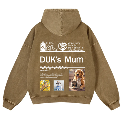 Pet Photo Creative Customized Unisex Washed Hoodie