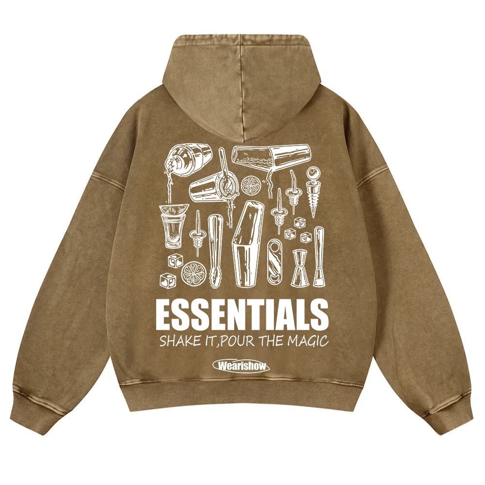 Bartender Essentials Washed Hoodie wearishow