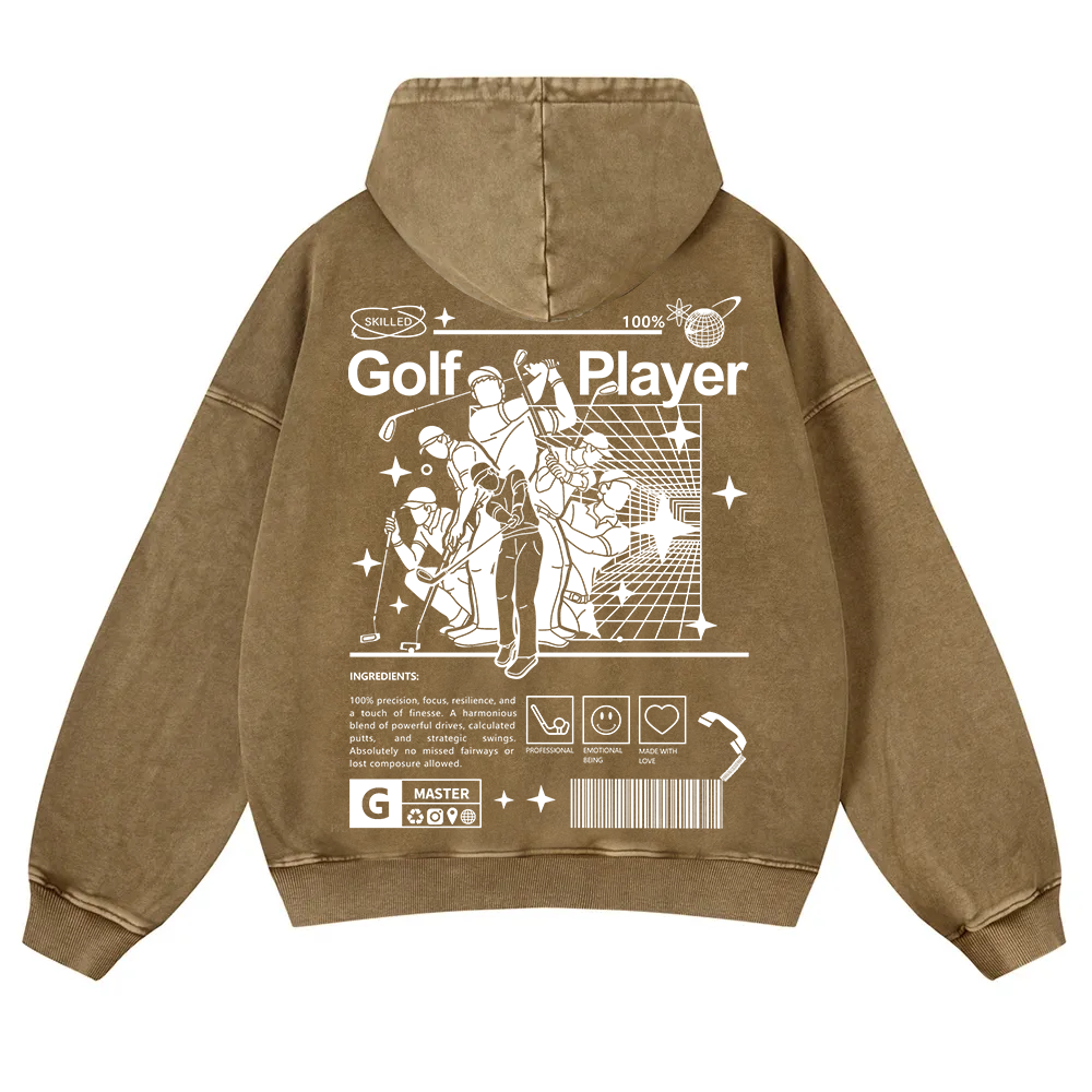 Golf Player Washed Hoodie wearishow