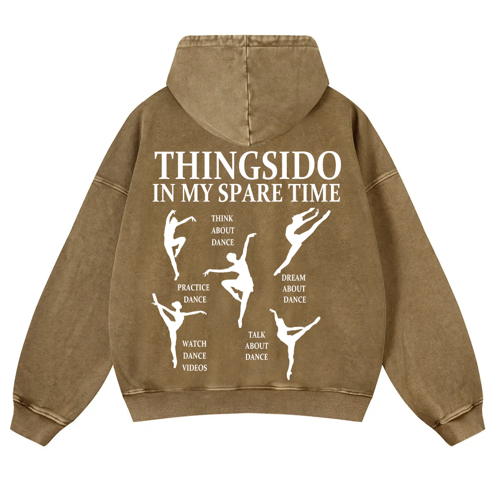 Thingsido In My Spare Time Washed Hoodie wearishow
