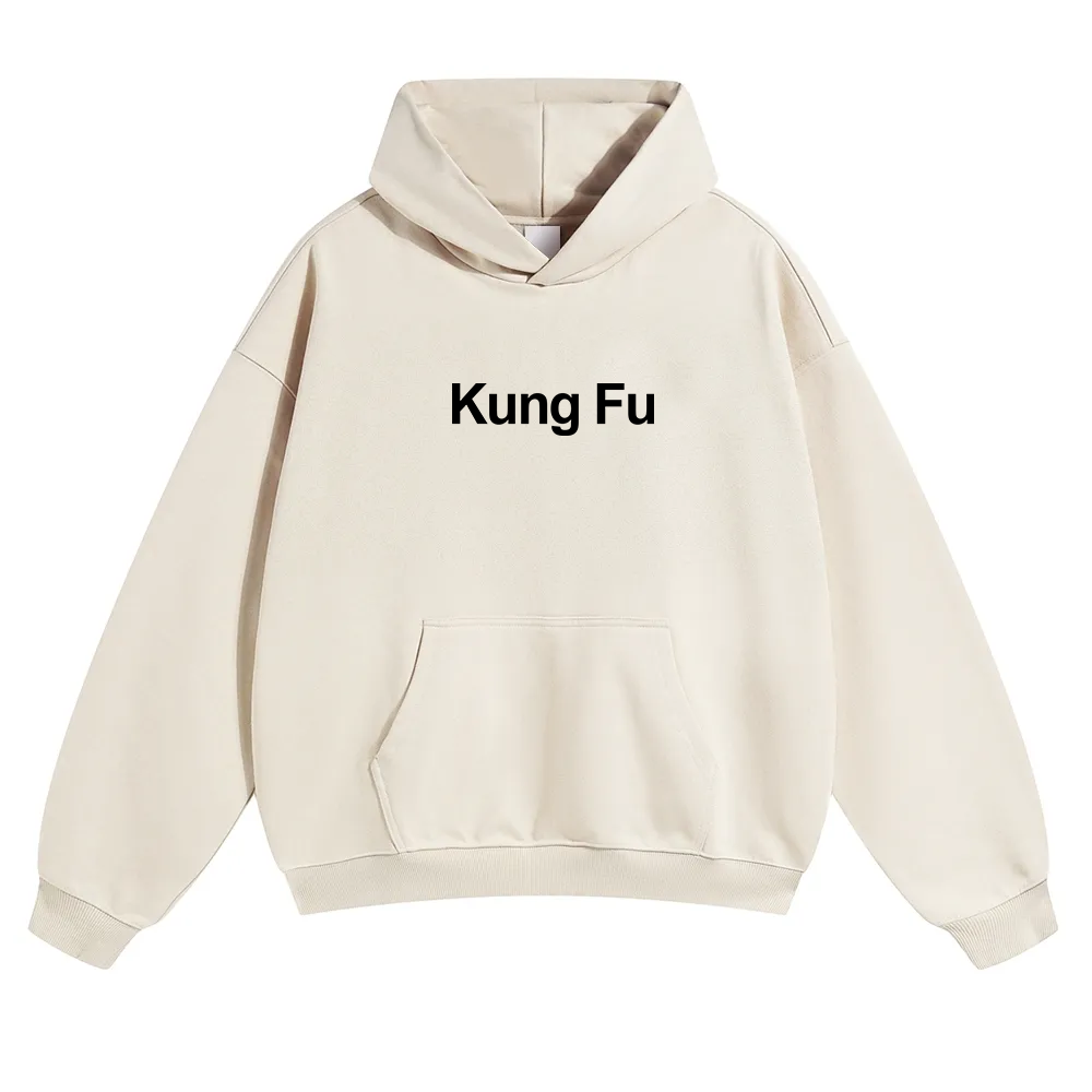 Kung Fu Unisex Solid Color Hoodie wearishow