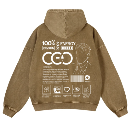 CEO  Unisex Fit Vintage Washed Hoodie