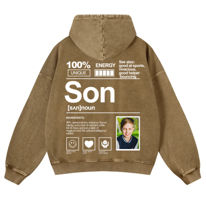 Addcustom Photo family Vintage Washed Hoodie