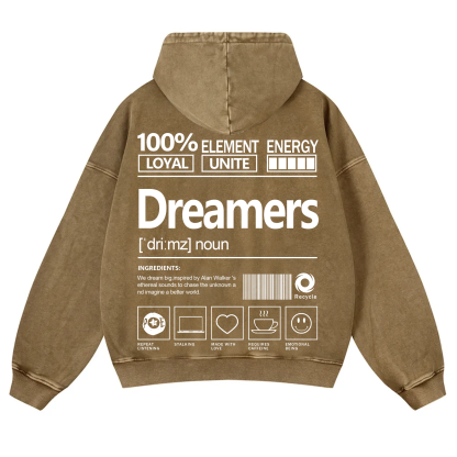 Dreamers Unisex Fit Vintage Washed Hoodie