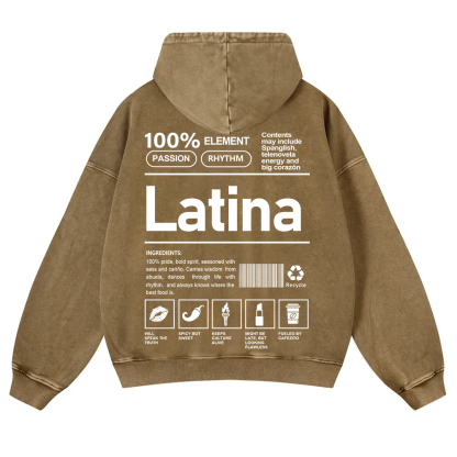 Latina Unisex Fit  Washed Hoodie wearishow