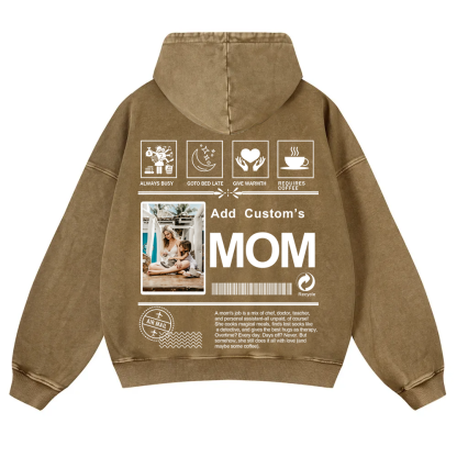 MOM Custom Casual Washed Hoodie wearishow