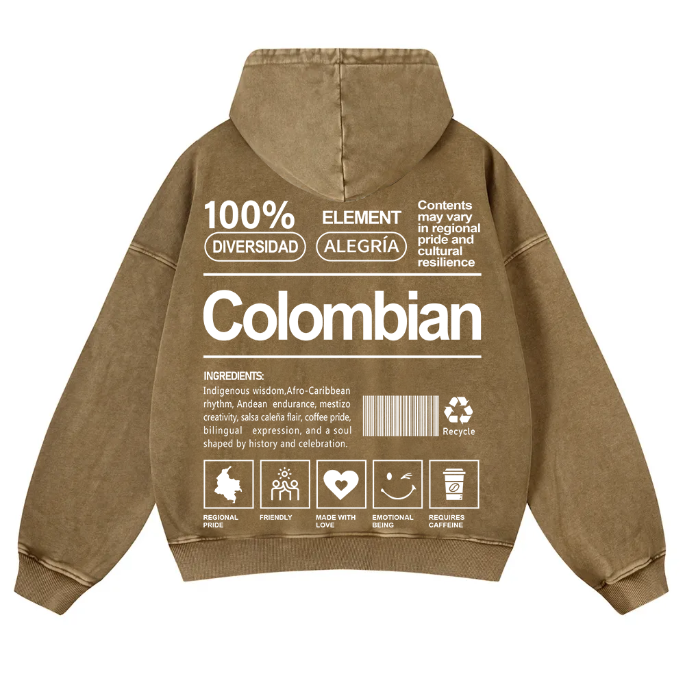 Colombian Unisex Fit  Washed Hoodie wearishow