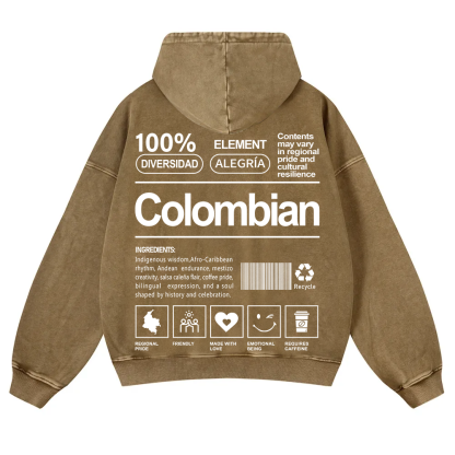 Colombian Unisex Fit  Washed Hoodie wearishow