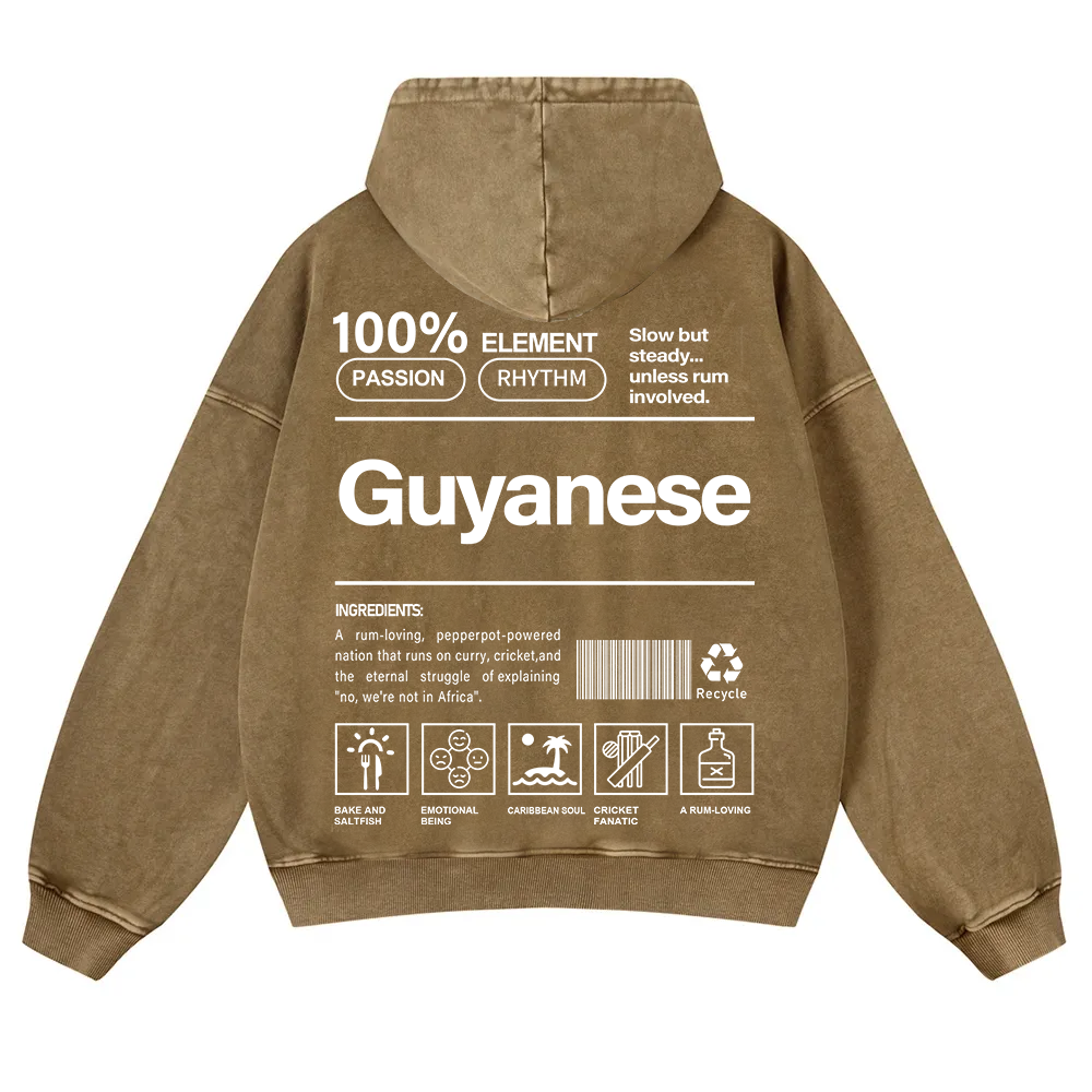 Guyanese Unisex Fit  Washed Hoodie wearishow