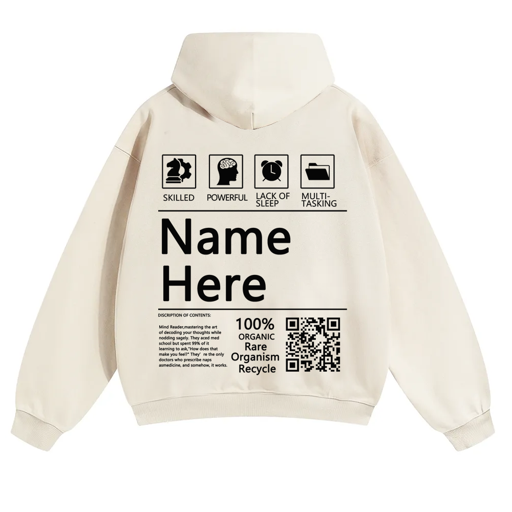 QR Code Customized Unisex Solid Hoodie
