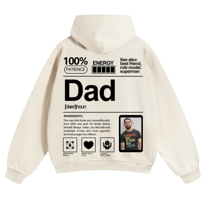 Addcustom Photo Dad Solid Color Hoodie