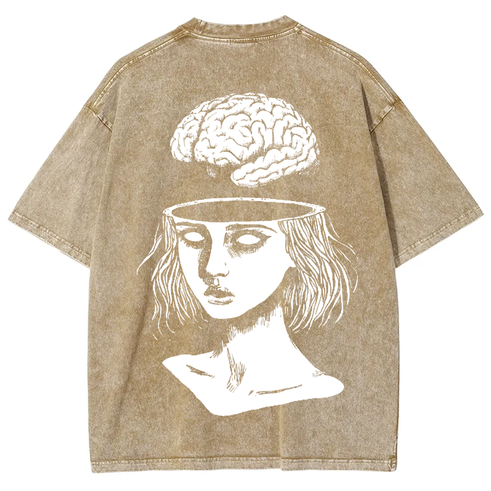 Unisex Vintage  Brain Escape Horror Art  t-Shirt