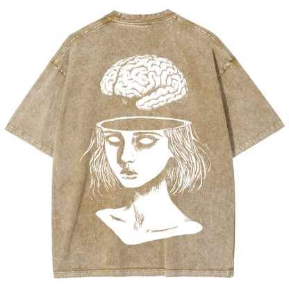 Unisex Vintage  Brain Escape Horror Art  t-Shirt