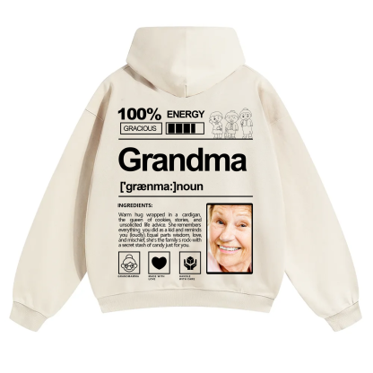 Addcustom Photo Grandma Solid Color Hoodie
