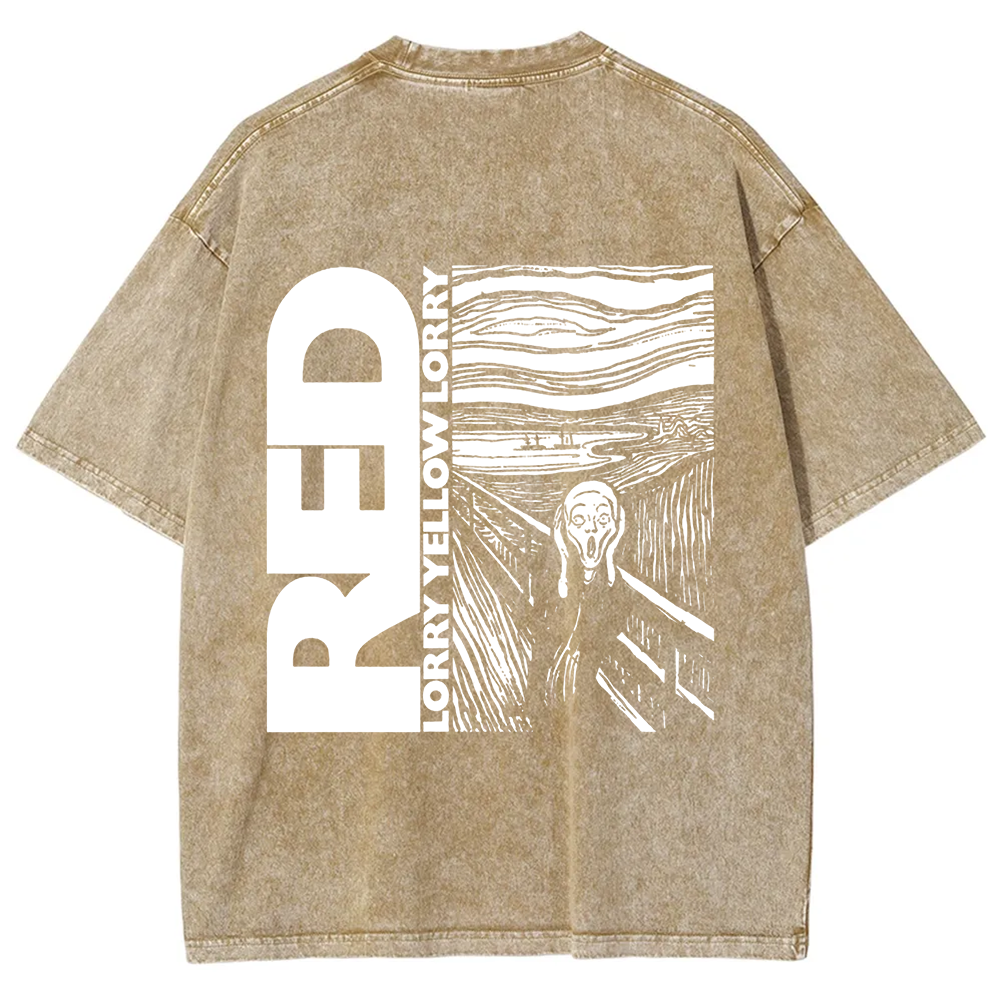 Unisex Vintage  Red Lorry Yellow Lorry Band t-Shirt