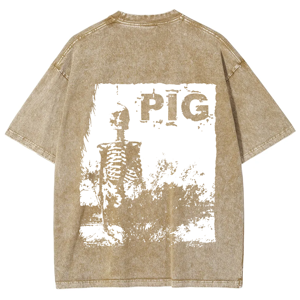 Unisex Vintage Pig Horror Movie t-Shirt
