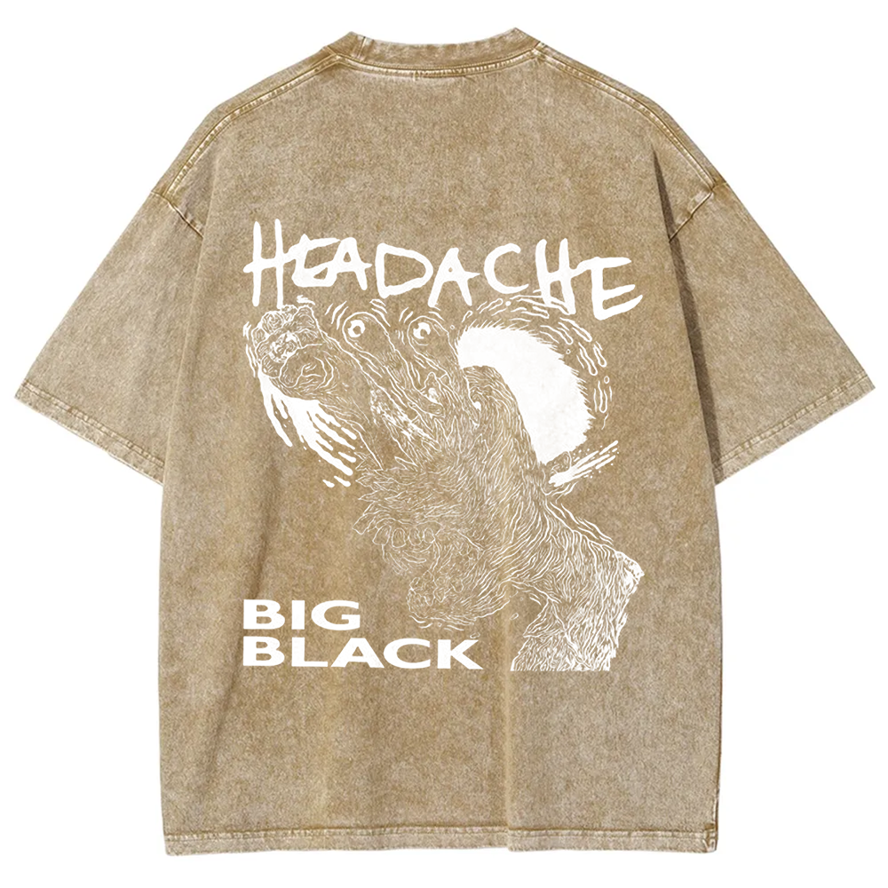 Unisex Vintage  Big Black Headache Song Music t-Shirt