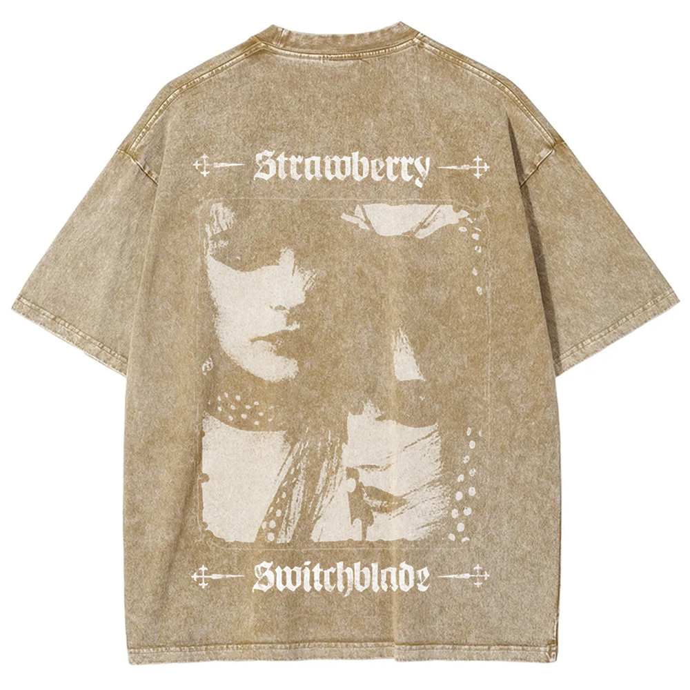 Unisex Vintage Strawberry Switchblade Band  t-Shirt
