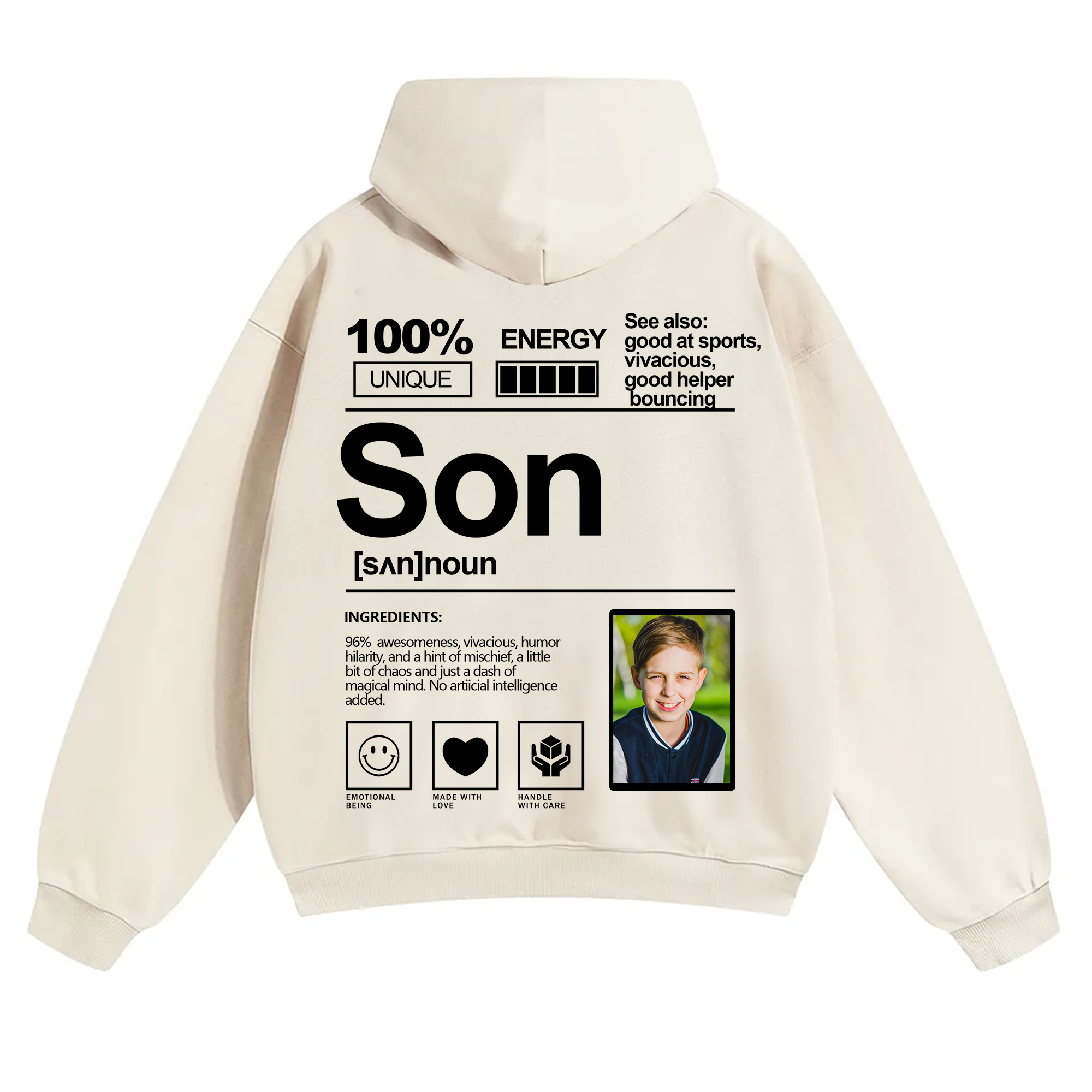 Addcustom Photo family Solid Color Hoodie