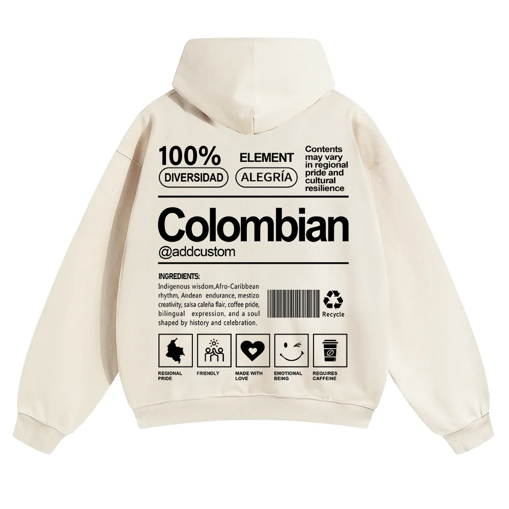Colombian Addcustom Unisex Fit Color Hoodie wearishow