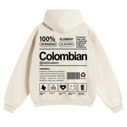 Colombian Addcustom Unisex Fit Color Hoodie wearishow