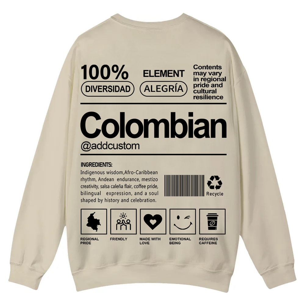 Colombian Addcustom Unisex Fit  Casual Crewneck Sweatshirt wearishow