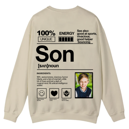 Addcustom  Photo family Casual Crewneck Sweatshirt